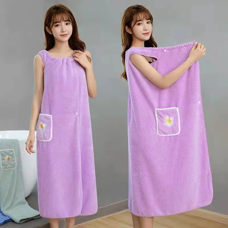 Quick Absorb Velvet Luxury Cute Wearable Bathrobe - Image 5