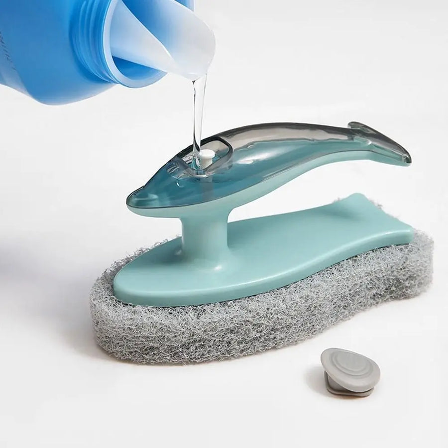 Soap Dispenser Dolphin-Shaped Kitchen Brush - Image 3