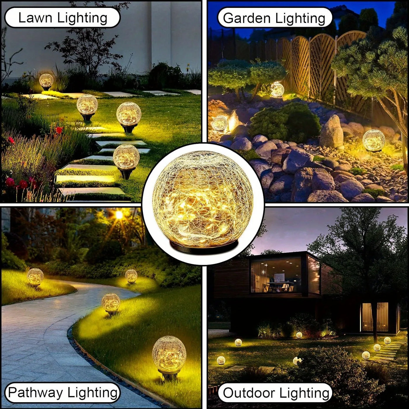 Solar-Powered Glass Ball Magical Garden Light - Image 3