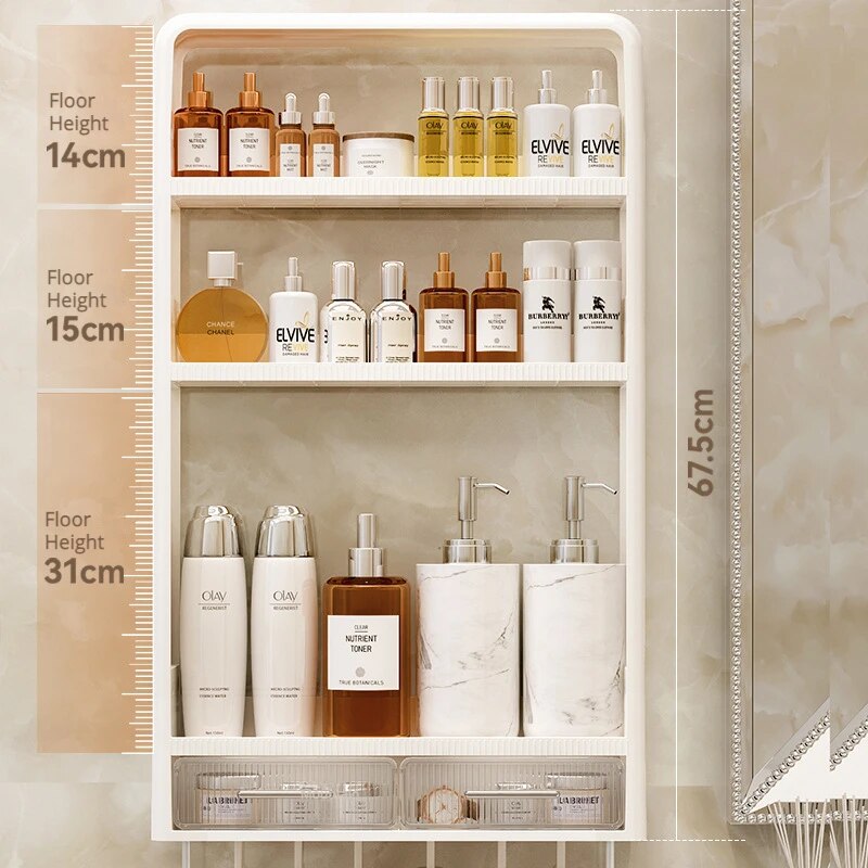 Home Essential Punch-Free Bathroom Organizer Shelf