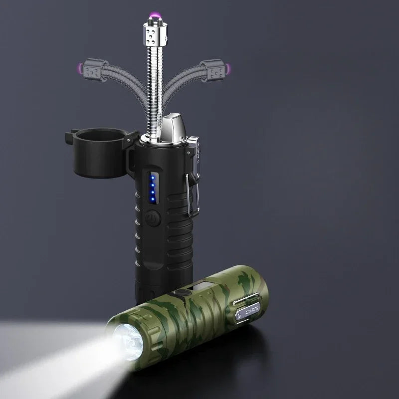 Metal Windproof Heavy Duty Waterproof Flashlight Lighter - Image 0