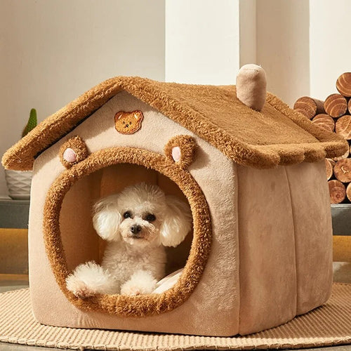 Foldable Fluffy Comfy Pet House - Image 0