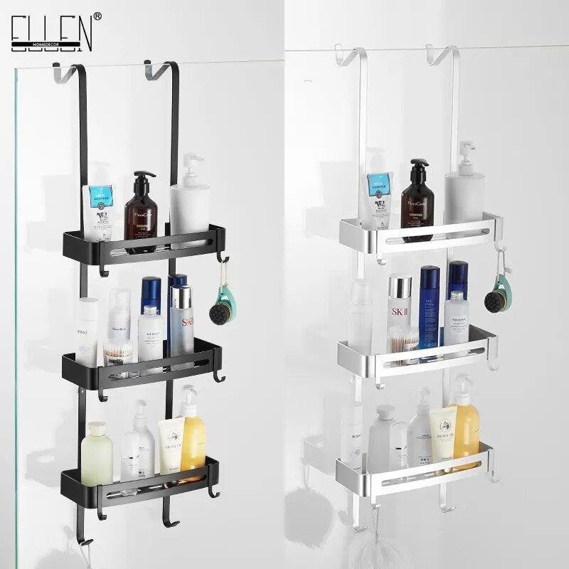Sleek Shower Nail-Free Dual Layer Organizer Rack - Image 3
