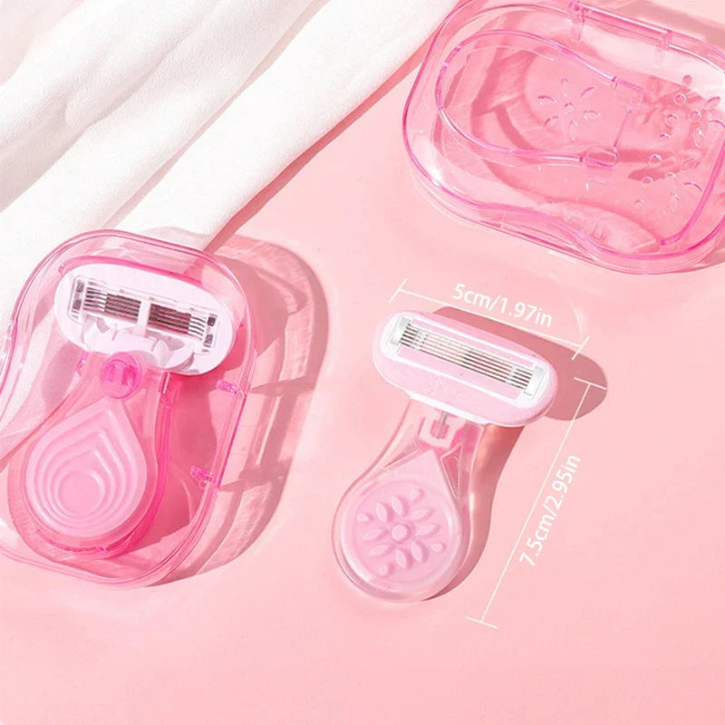 Compact Pink Lady Protective Razor Set - Image 3