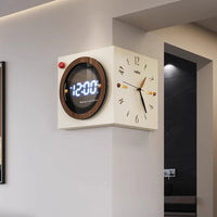 Corner-Split Dual Display Minimal Wall Clock - Image 2
