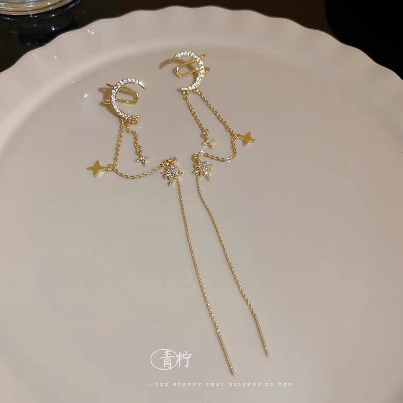 Sparkling Night Long Tassel Ear Clip - Image 8