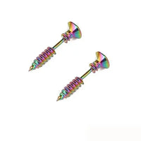 Realistic Screw Industrial Steel Earrings - Image 13