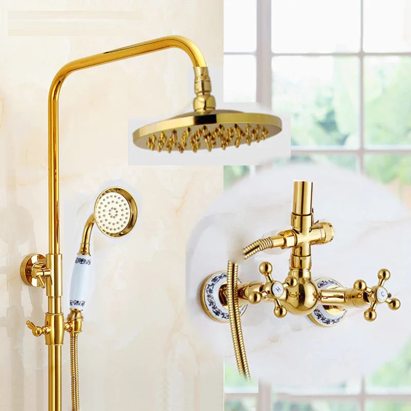 Golden Era Vintage Rainfall Bath Shower System - Image 4