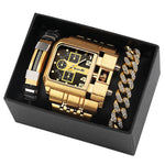 Big Dial Watch Quartz Business Men Gift Set