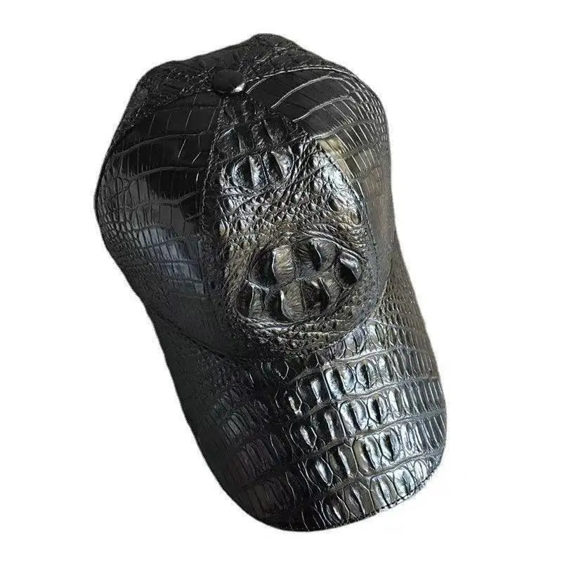 Crocodile Texture Leather Baseball Cap - Image 4