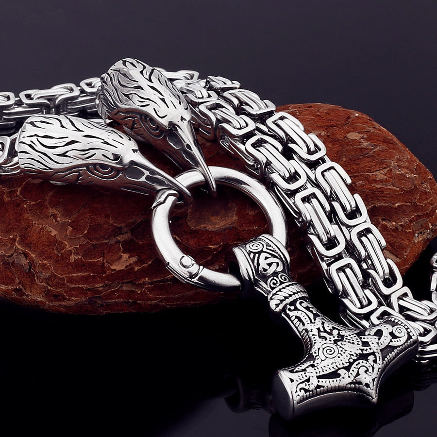 Nordic Viking Wolf Head Stainless Steel Necklace - Image 6