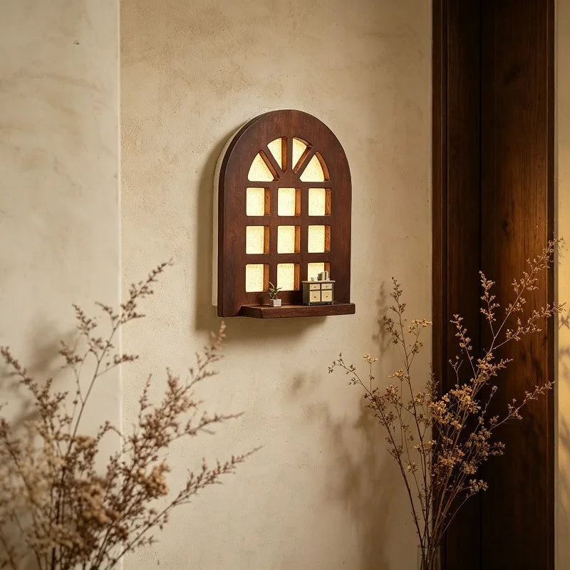 Warm Glow Arch Window Shelf Lamp - Image 4