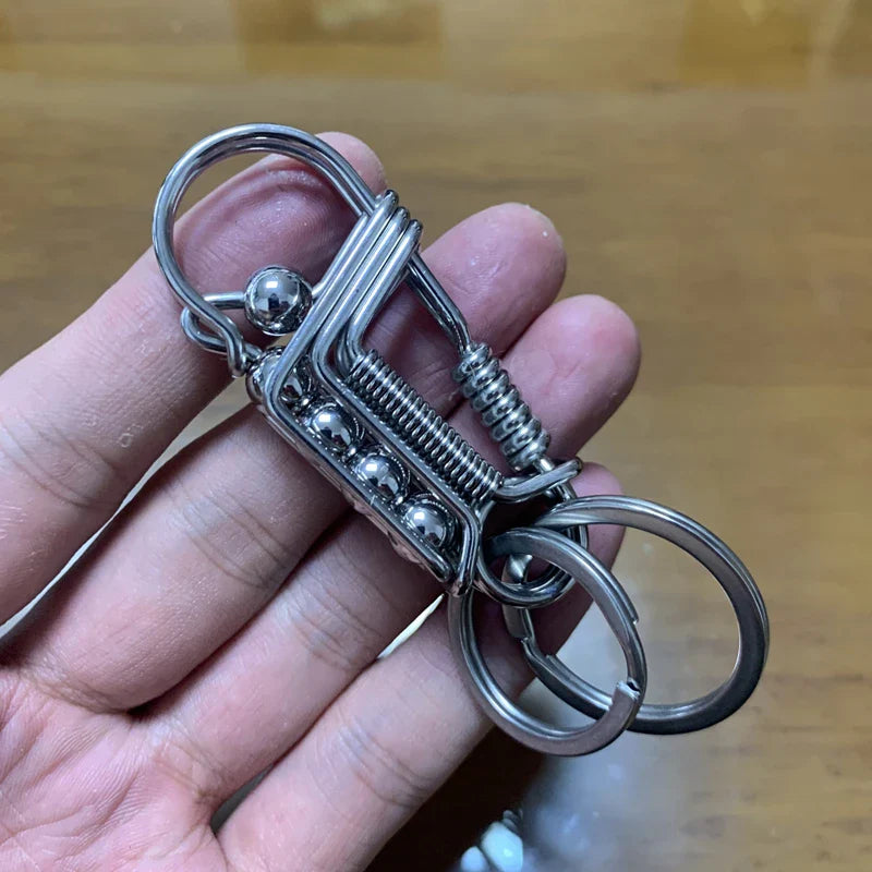 Iron Weave Stainless Matte-Finish Keychain