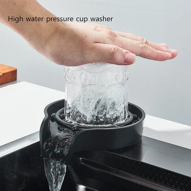 Stainless Steel Cup Washer Waterfall Kitchen Sink - Image 6