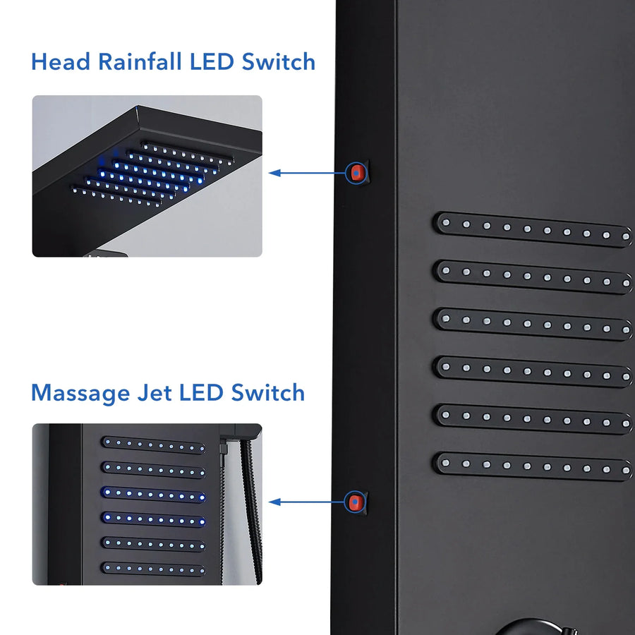 Rainfall Multi-Jet Panel Adjustable Pressure Shower Set - Image 7