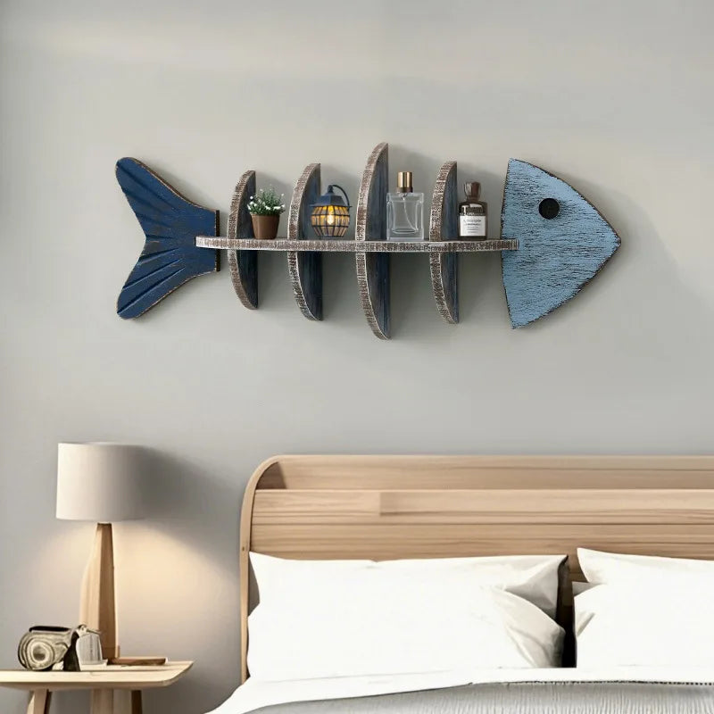 Nordic Fish Wooden Shelf - Image 1