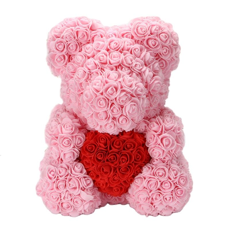 Artificial Rose Flowers Teddy Bear