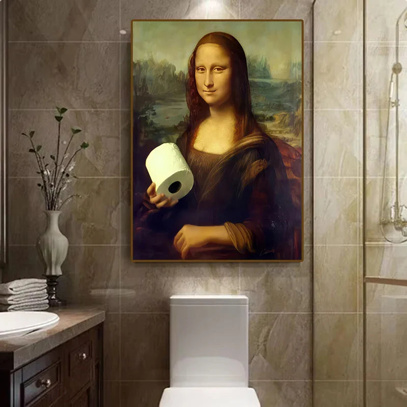 Restroom Renaissance Quirky Parody Bathroom Art Poster - Image 3