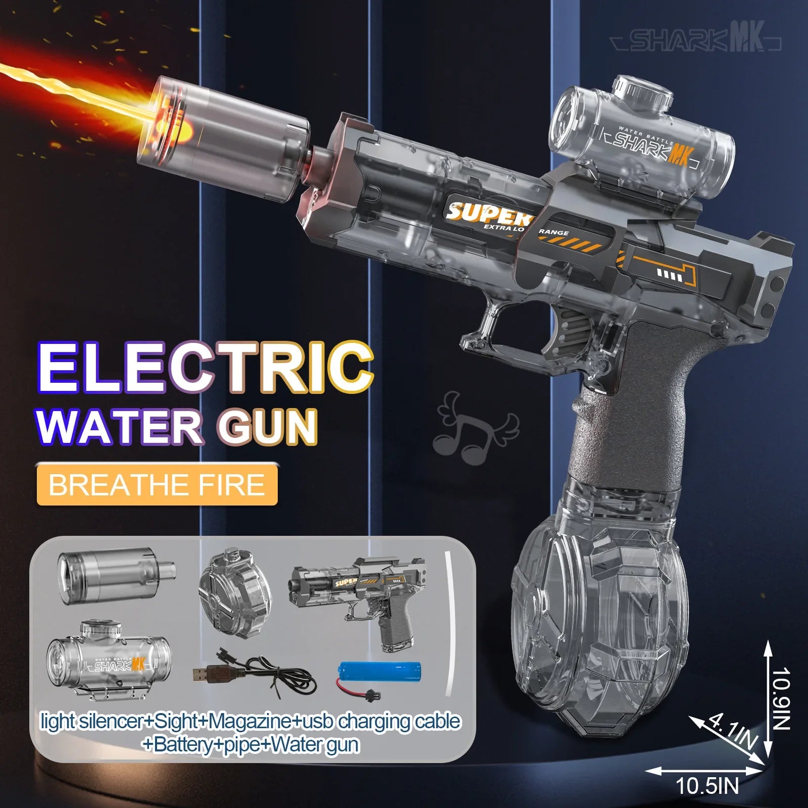 Electric Flame Effect Water Spray Blaster Toy Gun - Image 7