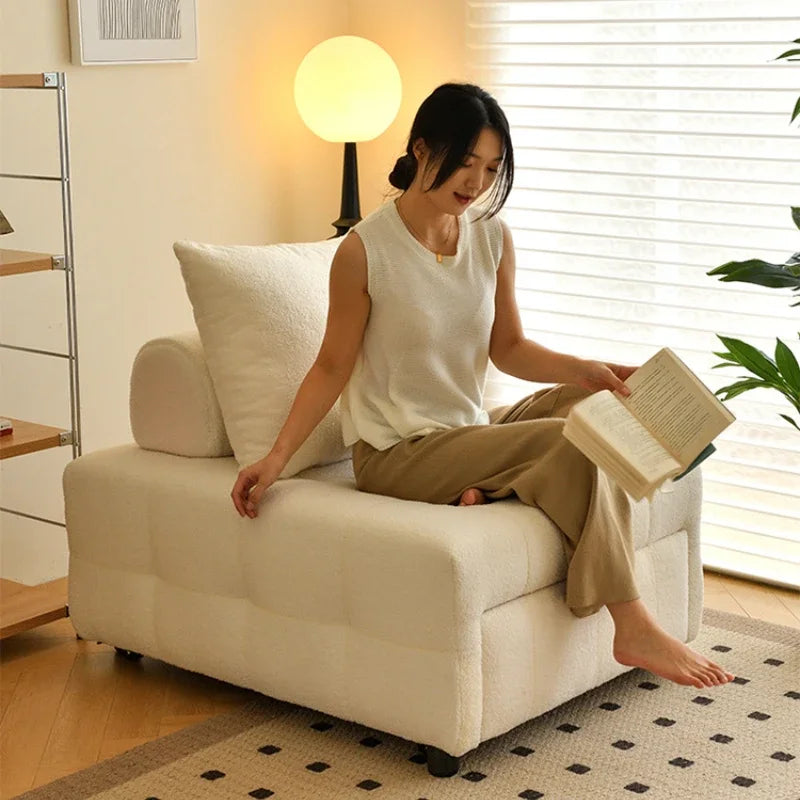 Nordic Elegance Space-Saving Reclining Sofa Bed - Image 3