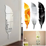 3D Feather Art Mirror Wall Sticker