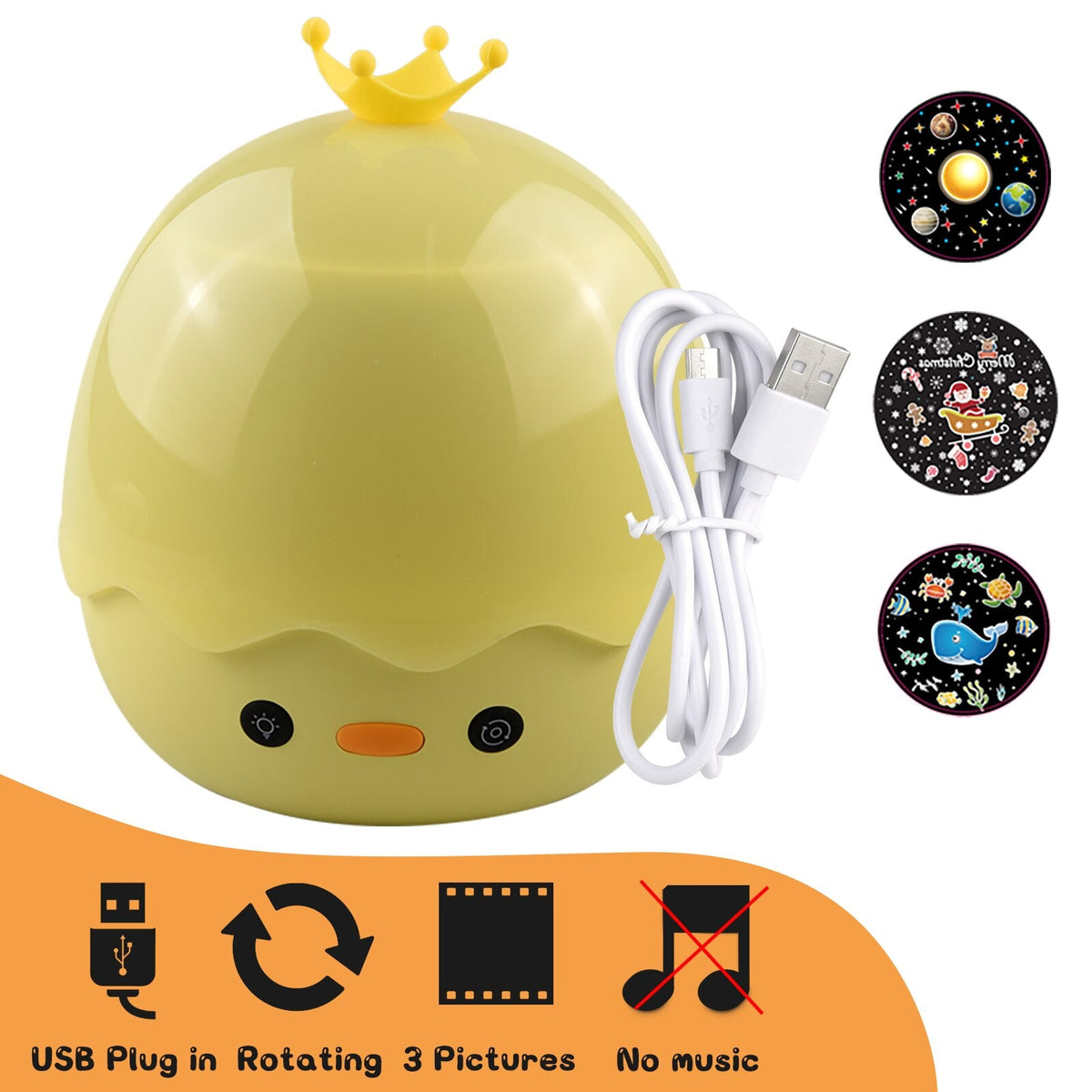 Rotating Deer Music Star Projector Night Lamp