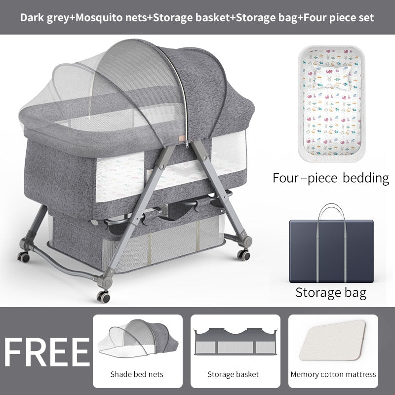 Adjustable Foldable Portable Minimalist Baby Crib - Image 7