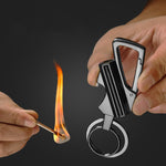 Outdoor Windproof Lighter Match Keychain