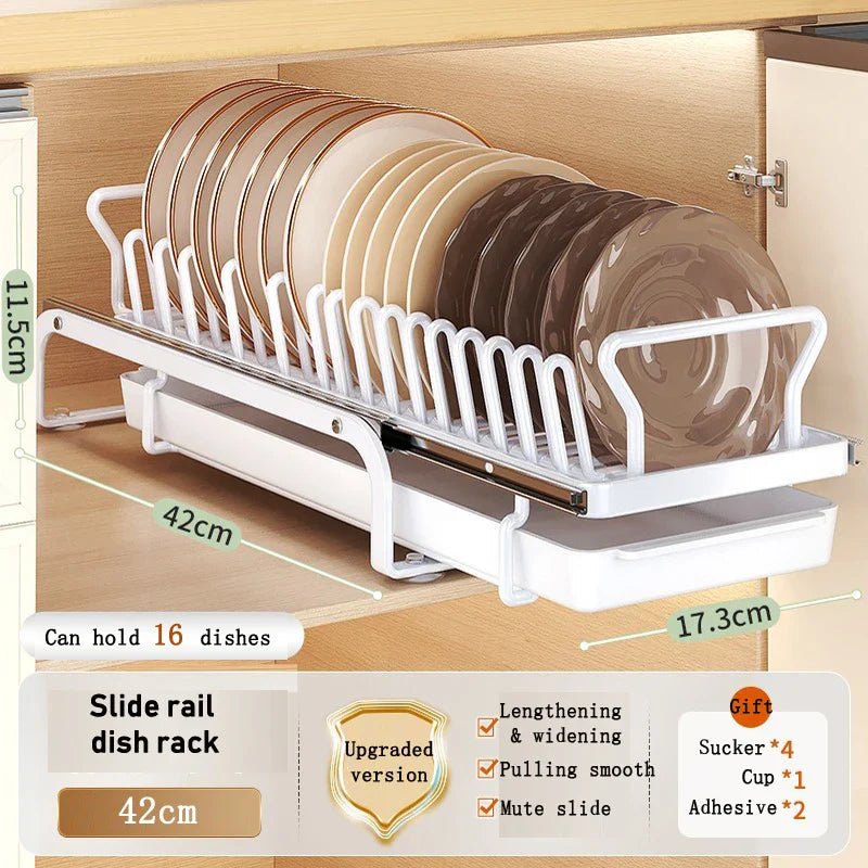 Kitchen Cabinet Sliding Storage Dish Rack - Image 9