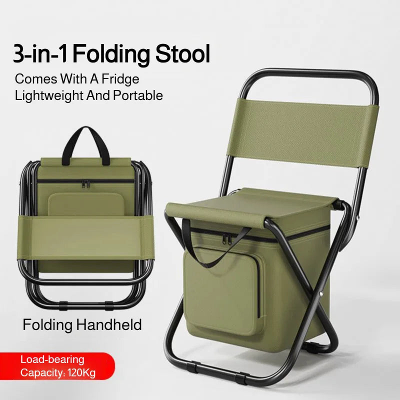 Built-in Cooling Bag Portable Folding Outdoor Stool - Image 4