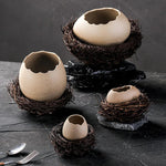 Creative Ceramic Bird Nest Eggshell Bowl