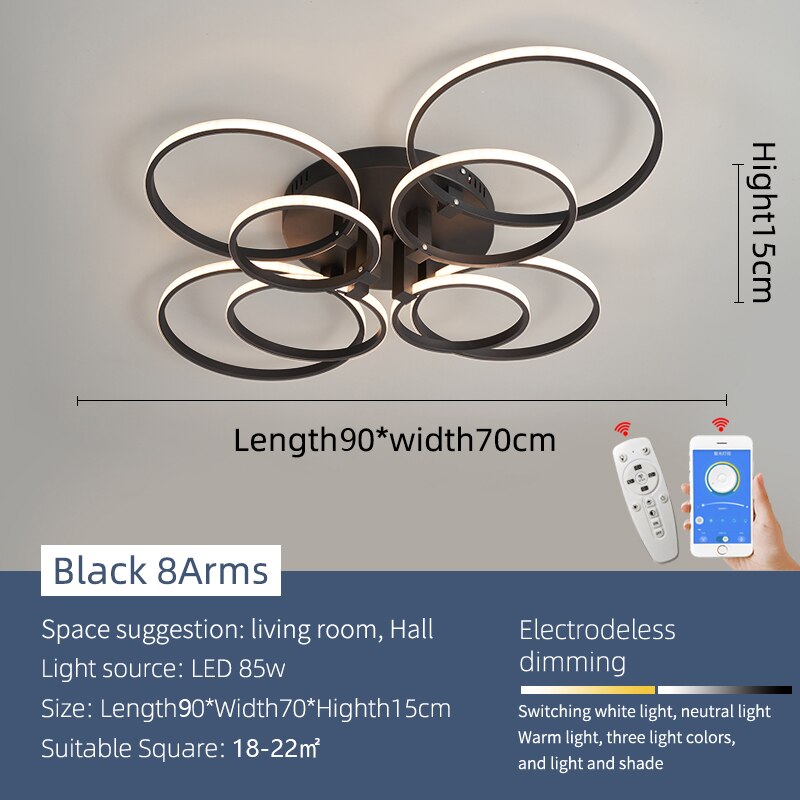 Modern Art Shapes Smart Home LED Chandelier - Image 8