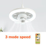 2in1 Radiant Rotating RC Ceiling Fan Lamp