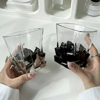 Geometric Onyx Base Glass Cup - Image 3