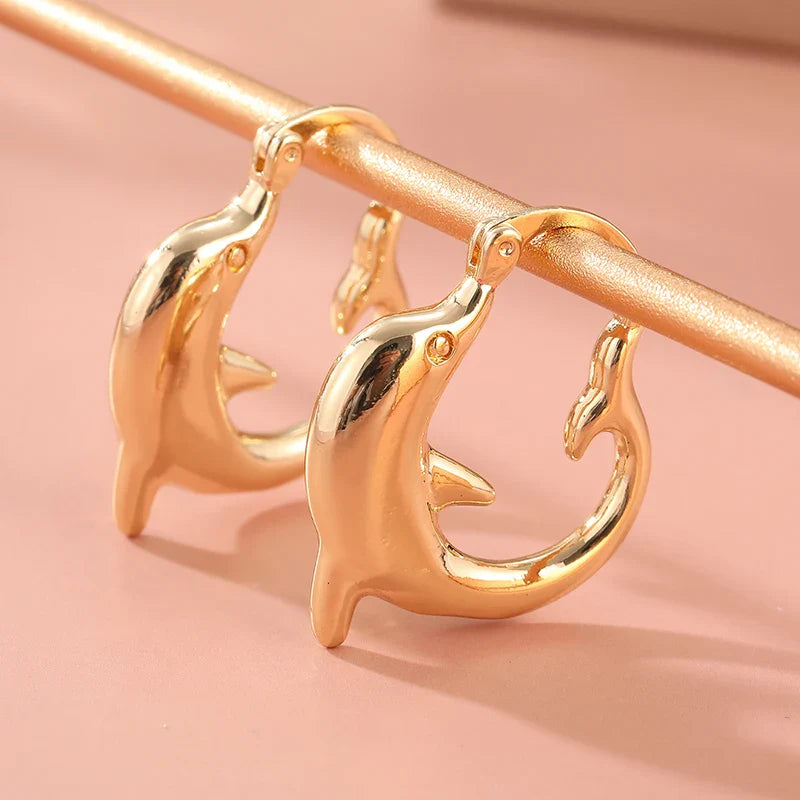 Dolphin Hoop Ocean Inspired Earrings - Image 1