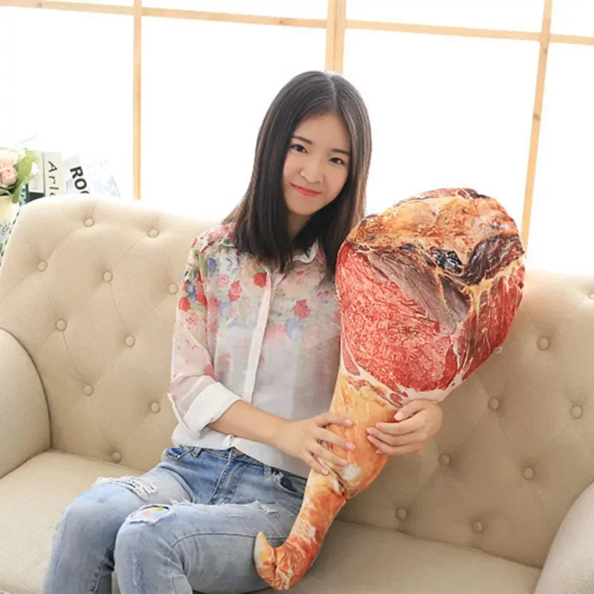 Rib Eye Realistic Ham Plush Sofa Pillow