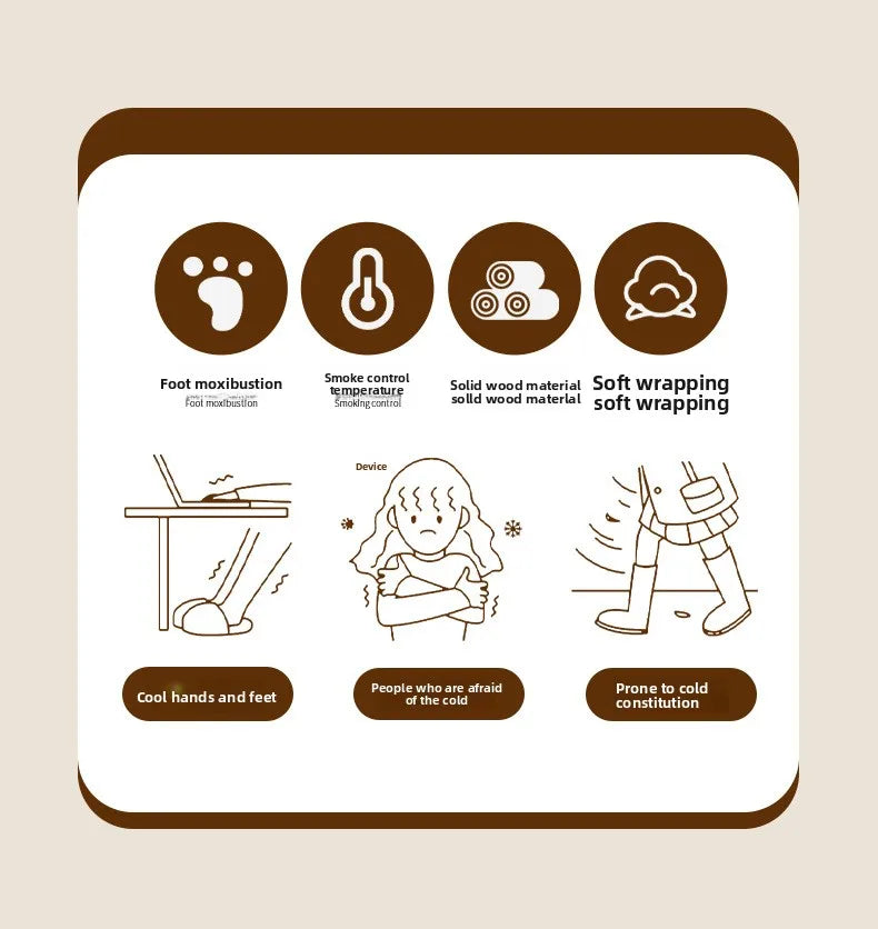 Natural Wood Herbal Heat Circulation Therapy Boots - Image 4