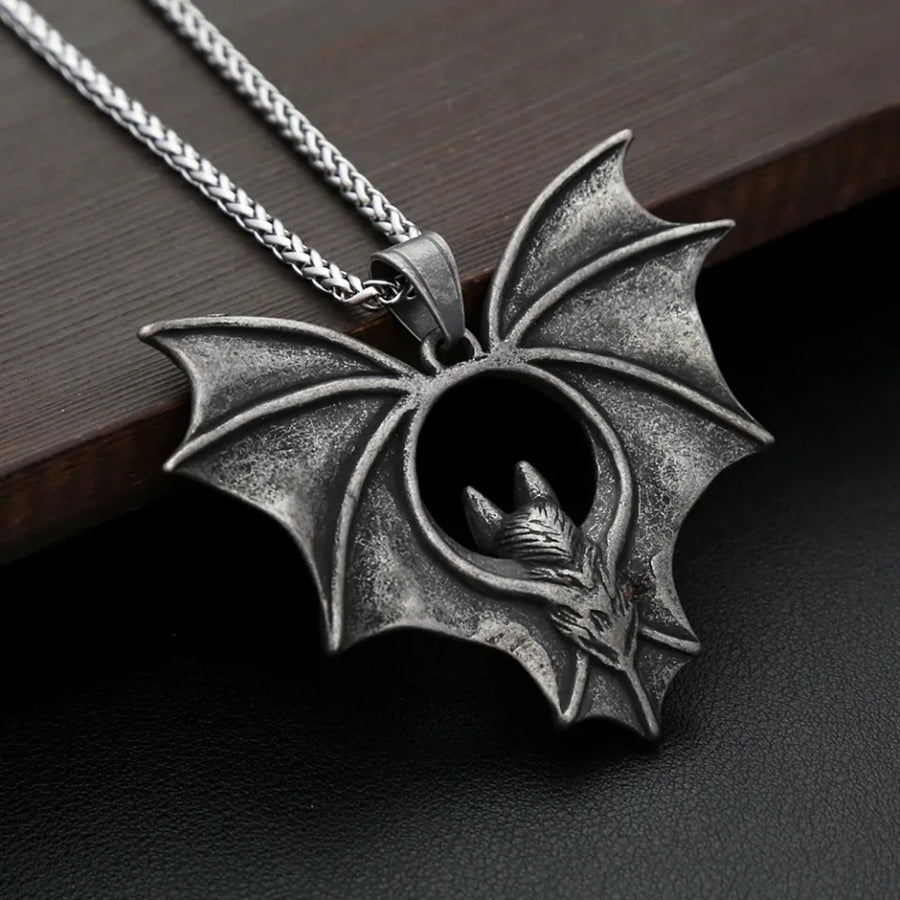 Gothic Night Bat Pendant Necklace - Image 2