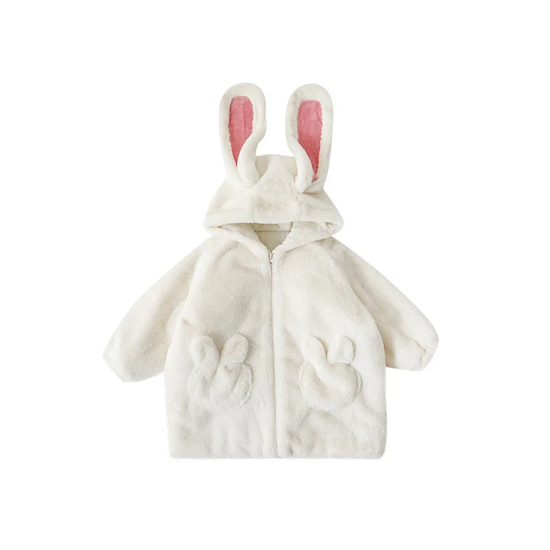 Cozy Bunny Kids Plush Winter Hooded Jacket