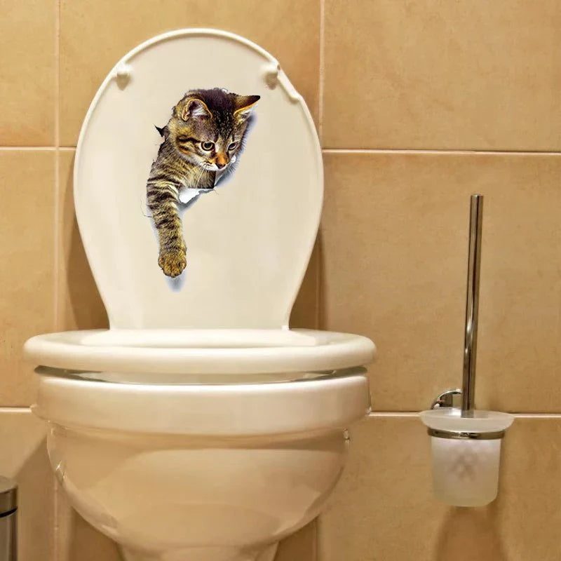 3D Toilet Protector Cat Sticker - Image 5