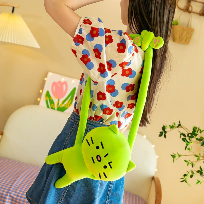 Green Cat Plush Toy Pillow - Image 4