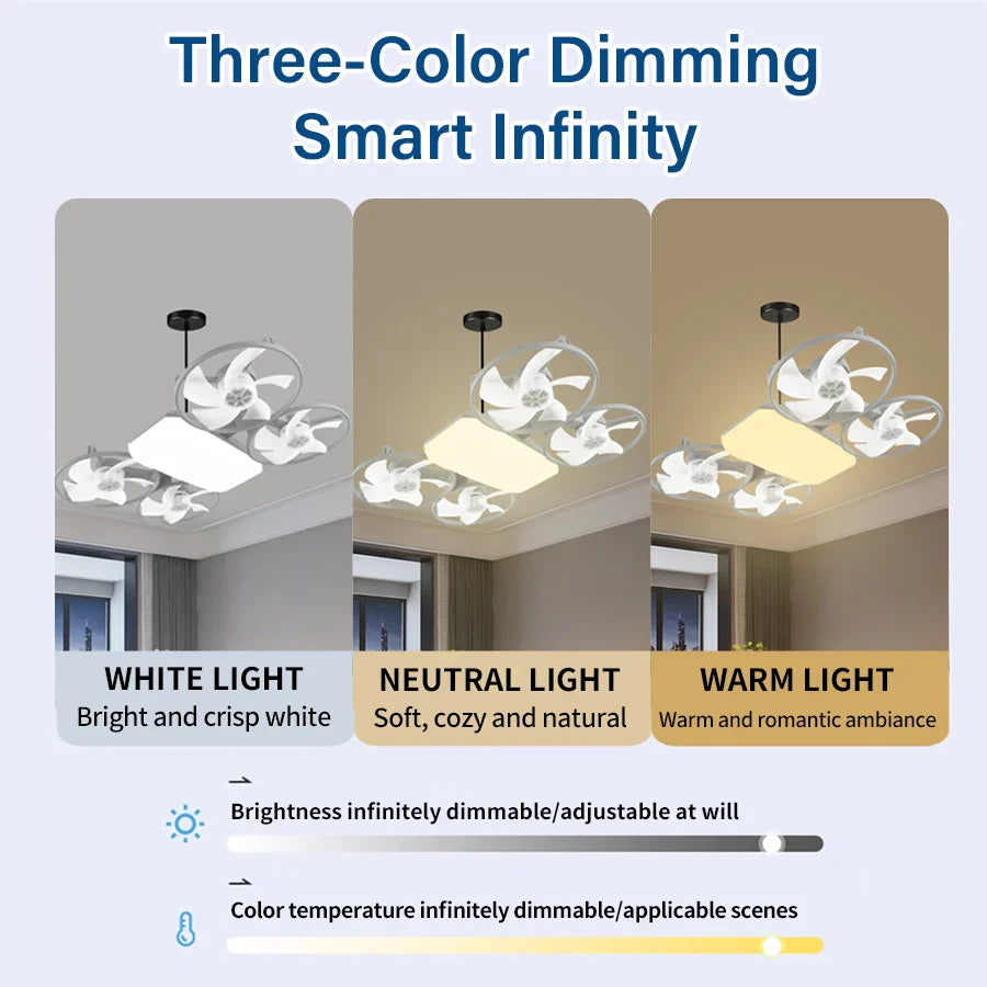Summer Cool Multi-Propeller Modern LED Ceiling Fan - Image 2