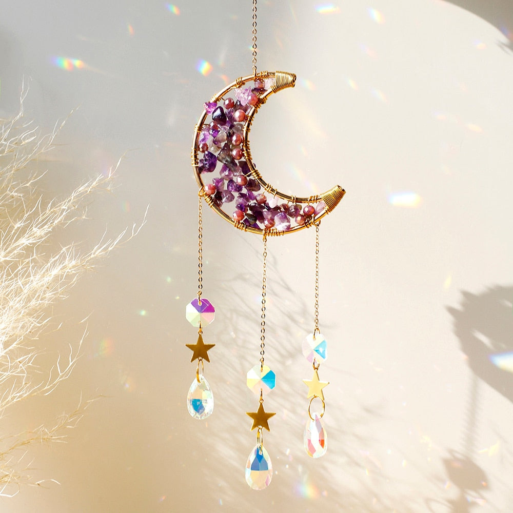 Crystal Sun Catcher Moon Decor