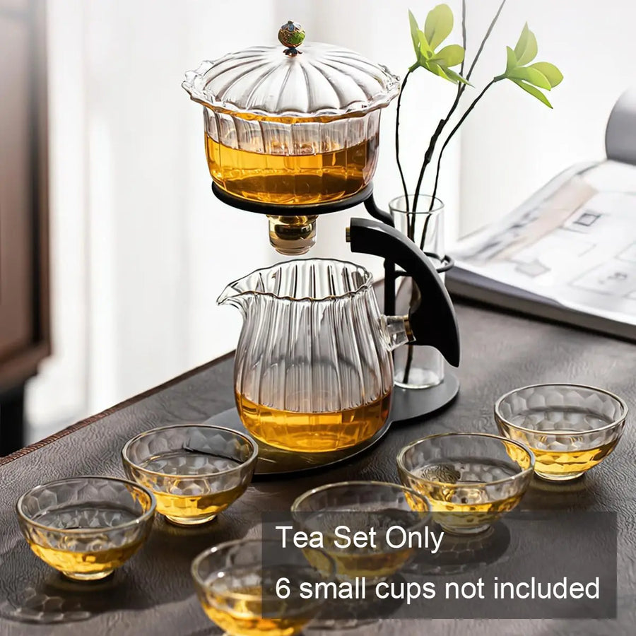 Vintage Pumpkin-Inspired Glass Tea Set - Image 4
