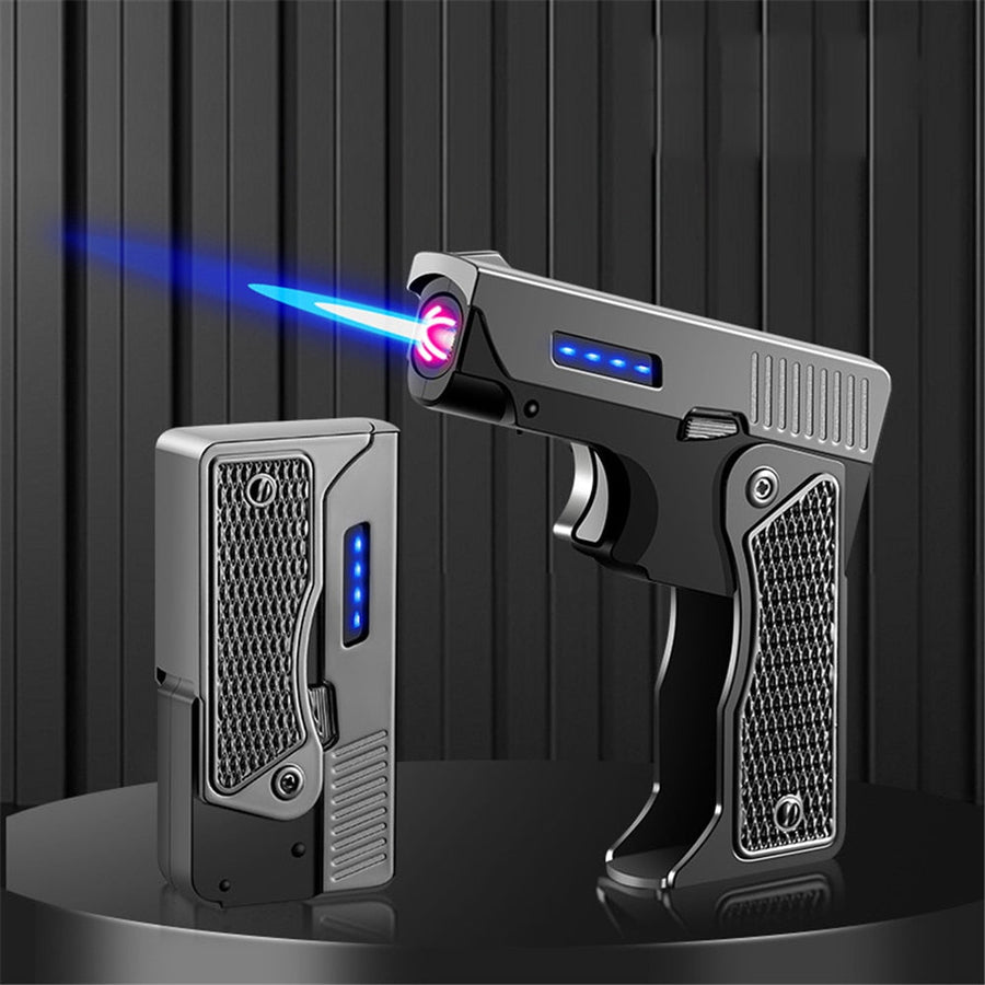 Windproof Gun Shape Jet Spark Flame Lighter - Image 0