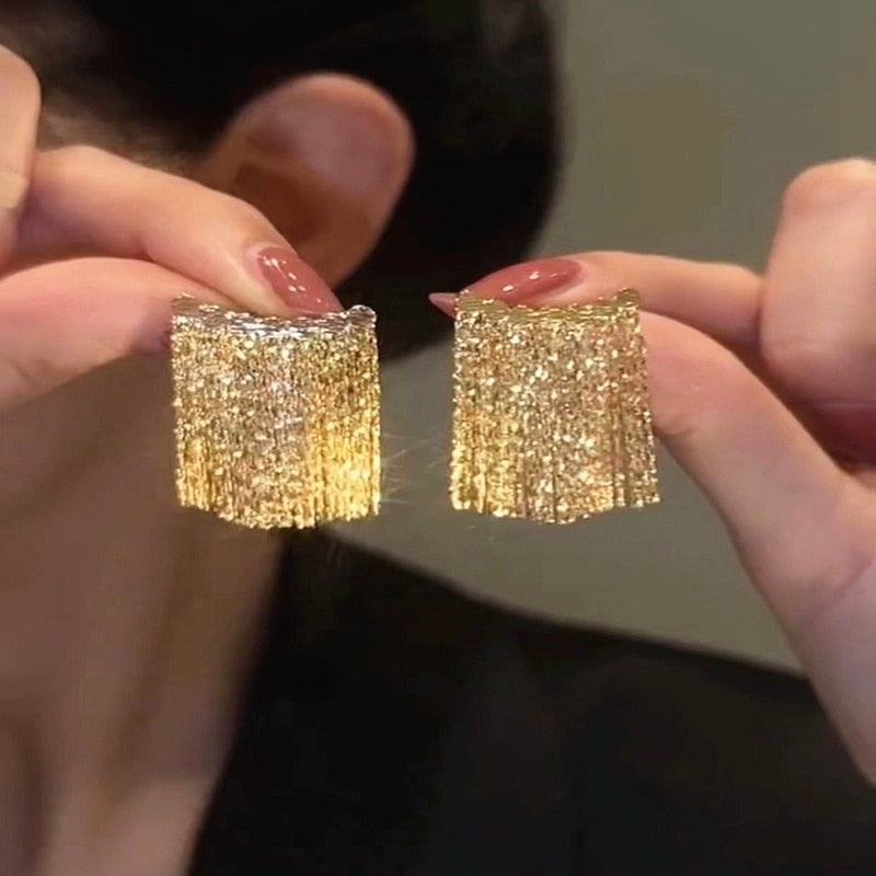 Golden Shining City Tassel Earring - Image 0