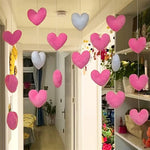 Cute Hanging Pink Heart Doorway Decor