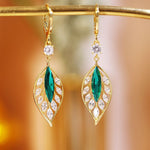 Leaf Shiny Zircon Earring