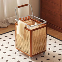 Nordic Rattan Style Rolling Storage Basket - Image 6
