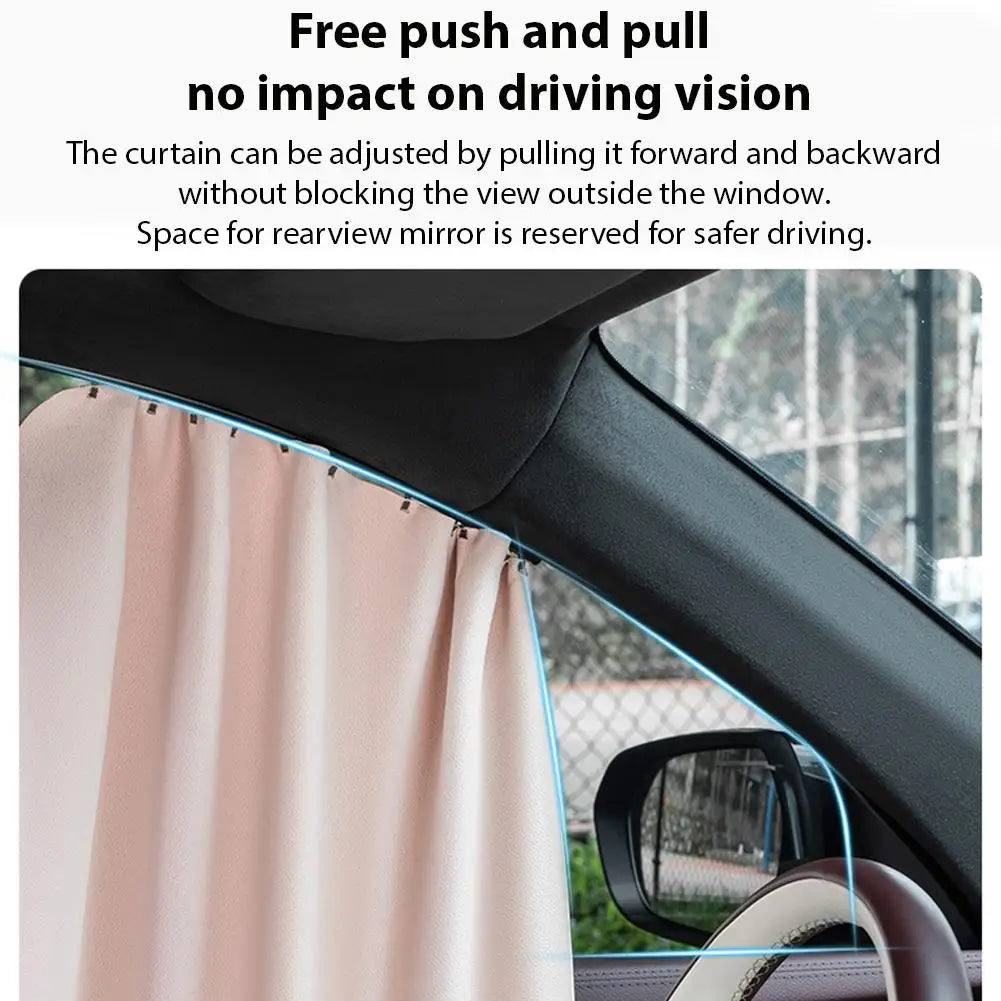 Magnetic Slide Retractable Rail Car Window Curtains - Image 5